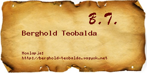 Berghold Teobalda névjegykártya